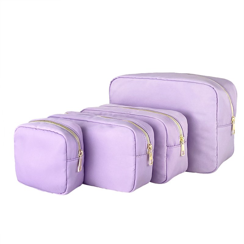 Nylon Fashion Trend Makeup Bag Custom LOGO Bright Colors Toiletry Travel Bag with Zipper Closure