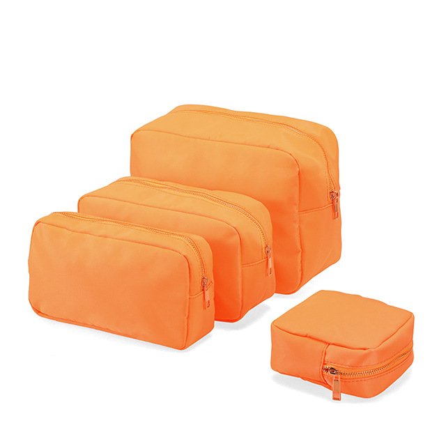 Nylon Fashion Trend Makeup Bag Custom LOGO Bright Colors Toiletry Travel Bag with Zipper Closure