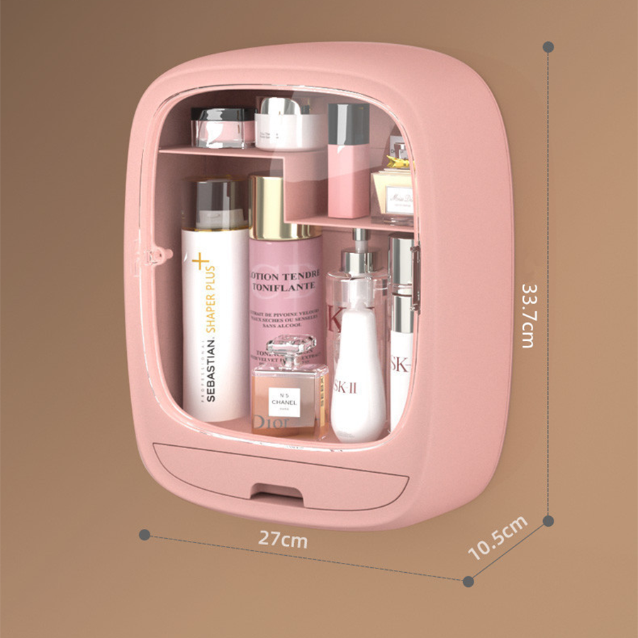 Modern Square Plastic Makeup Organizer Dustproof Folding PP Cosmetic Storage Box New Design Home Office Bedroom Food Aluminum