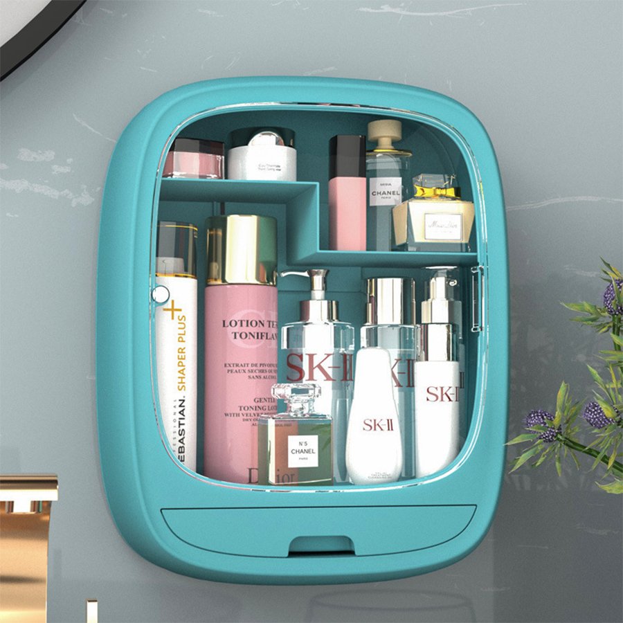 Modern Square Plastic Makeup Organizer Dustproof Folding PP Cosmetic Storage Box New Design Home Office Bedroom Food Aluminum
