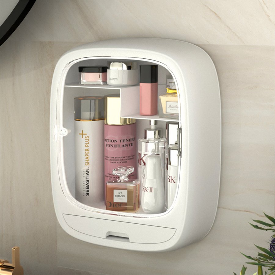 Modern Square Plastic Makeup Organizer Dustproof Folding PP Cosmetic Storage Box New Design Home Office Bedroom Food Aluminum