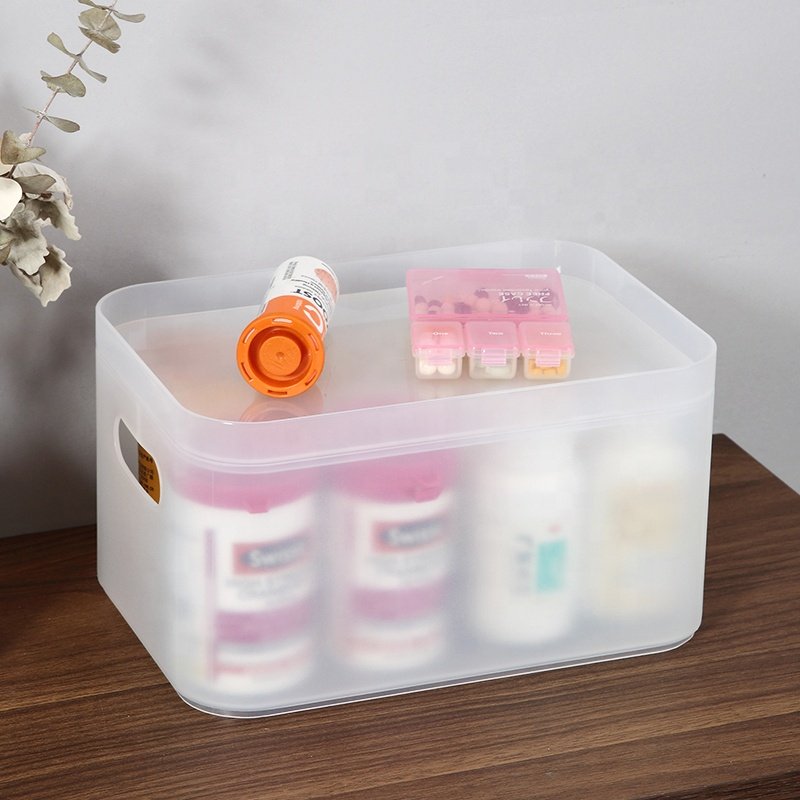 Multipurpose PP stackable waterproof frosted white plastic desk cosmetic makeup medicine drawer storage box