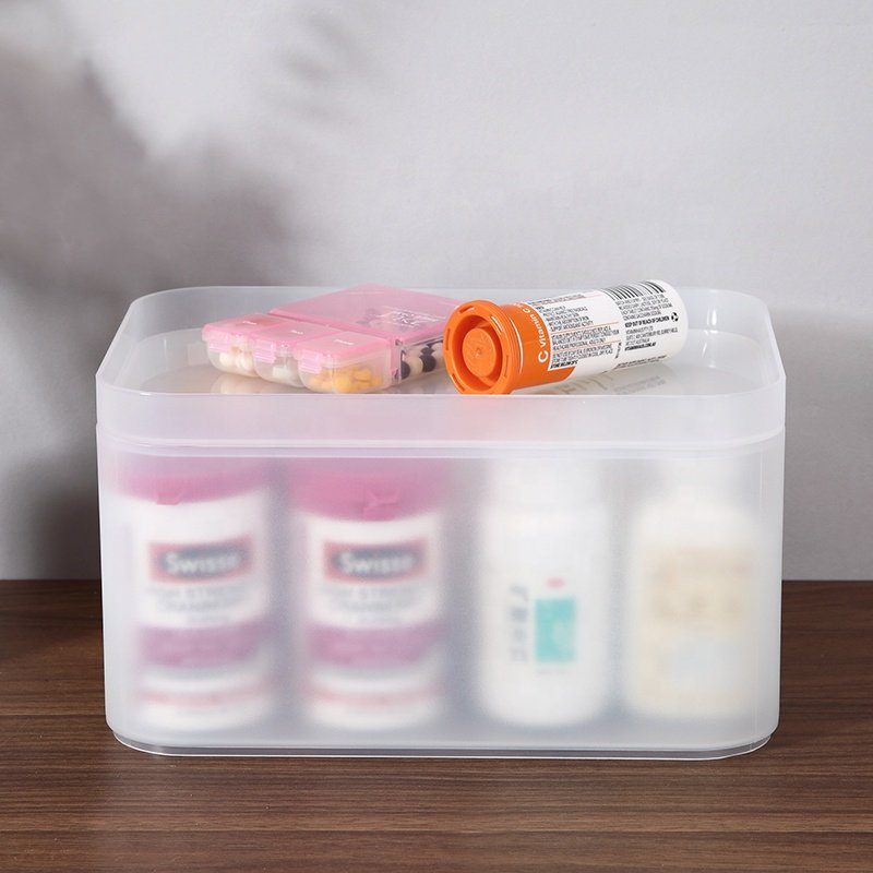 Multipurpose PP stackable waterproof frosted white plastic desk cosmetic makeup medicine drawer storage box