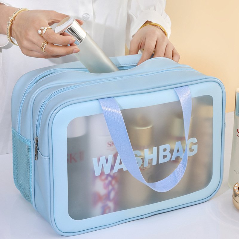 Newest Design Custom Luxury Pu Toiletry Bag Transparent Waterproof PVC Cosmetic Bag Travel Clear Makeup Bag