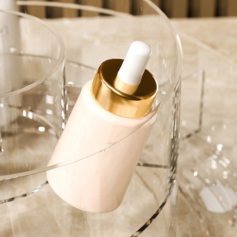360 Degree Clear Umbrella Style Cosmetics Storage Box Transparent Rotating Organize Lipstick Skincare Shelving