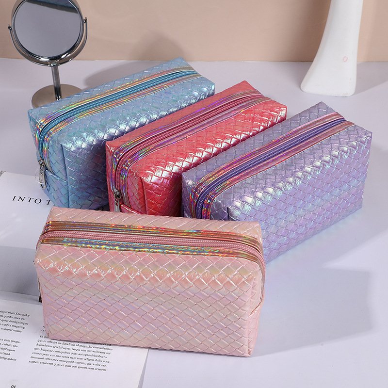 Custom Girl Vegan Waterproof PU Leather Makeup Bag Travel Toiletry Women's Cosmetic Bag 10 Makeup Organizers Zipper Pouch Lady