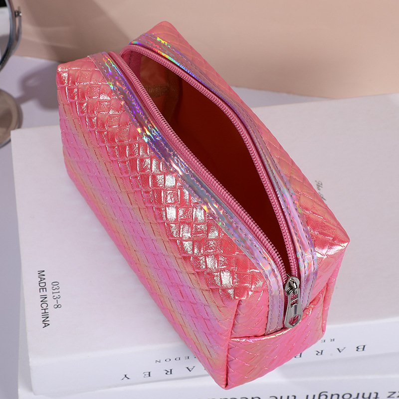 Custom Girl Vegan Waterproof PU Leather Makeup Bag Travel Toiletry Women's Cosmetic Bag 10 Makeup Organizers Zipper Pouch Lady
