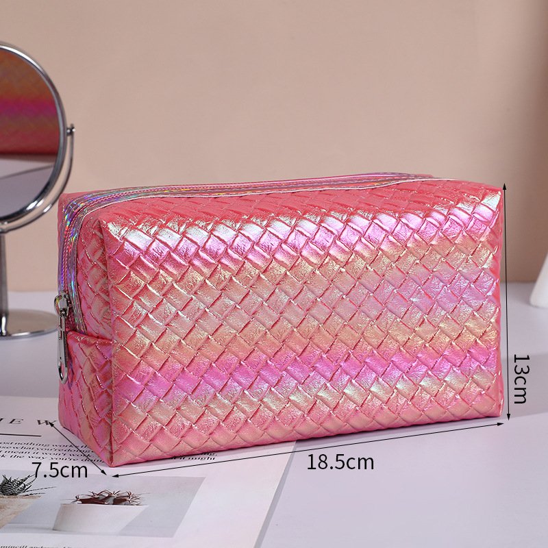 Custom Girl Vegan Waterproof PU Leather Makeup Bag Travel Toiletry Women's Cosmetic Bag 10 Makeup Organizers Zipper Pouch Lady