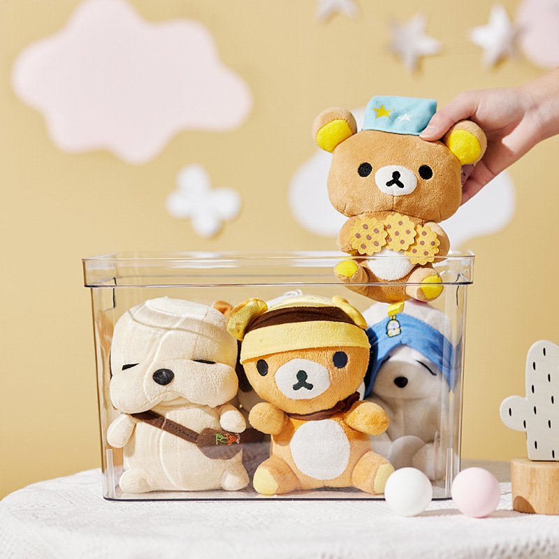 Classic High-Transparent Plastic Household Storage Box Handle Rectangular Cosmetic Organizer Dust Prevention Makeup Toy Storage