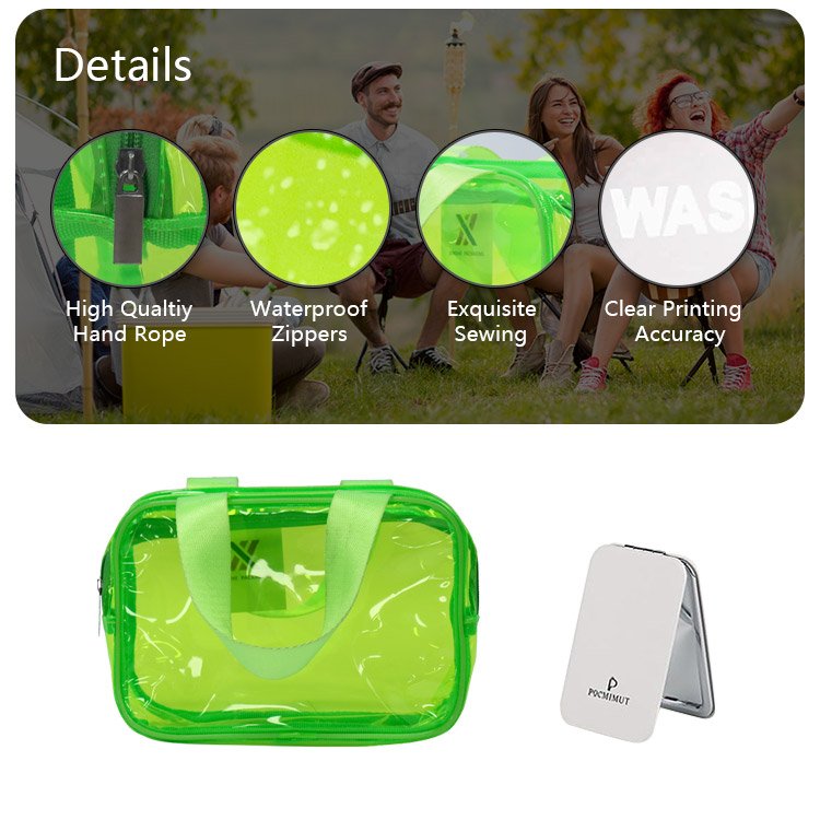 Custom Private Label Waterproof PU Leather Toilet Bag small Travel Clear PVC Makeup Cosmetic Bag