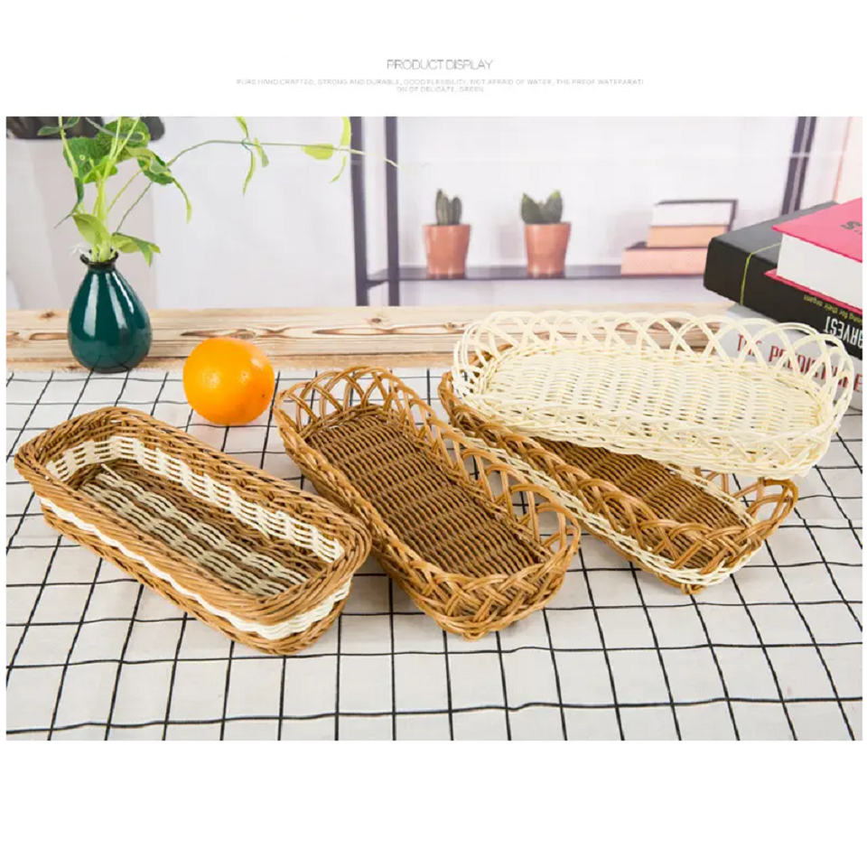 small objects dry food storage plastic container organizers fruit desk cable organizer holders woven rattan storage basket
