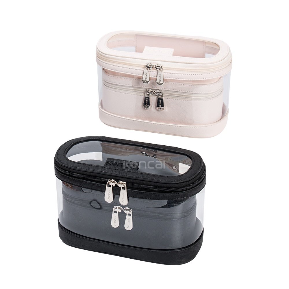 Women PU Leather Travel Cosmetic Accessories Vanity Box Makeup Pouch With Zipper Custom Makeup Case