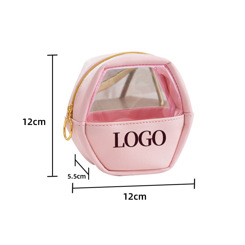 Custom Logo Fashion Pink Pvc Plastic Transparent Clear Zipper Kids Travel Wash Toiletry Pouch makeup Cosmetic Bag With Zipper