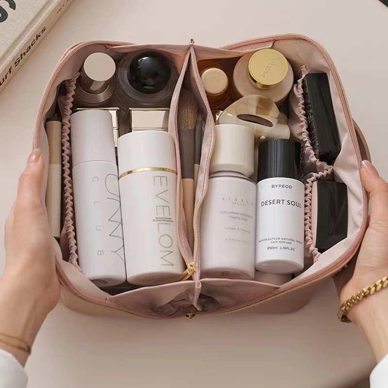 Wholesale Custom Design Logo Printed Plain Organizer Gift Pouch Toiletry Travel Makeup Cosmetic Bag