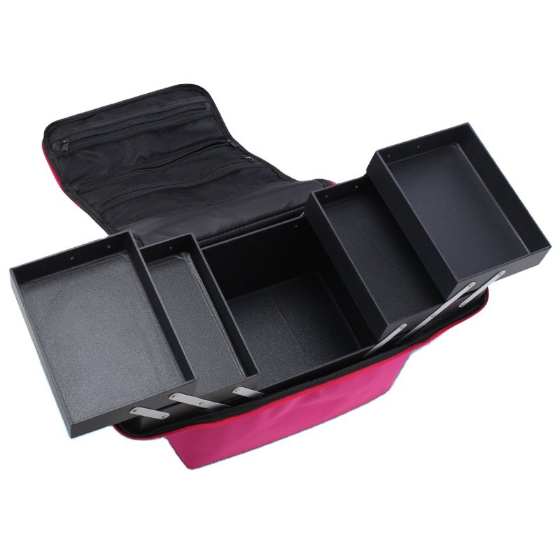 Portable Fashion Women Makeup Travel Cosmetic Storage Case Box With Mirror Train Case White Leather Makeup Large Case