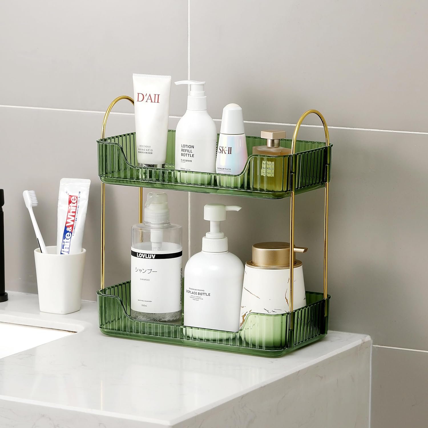 bathroom counter organizer perfume storage shelf cosmetic holder spice rack organizer
