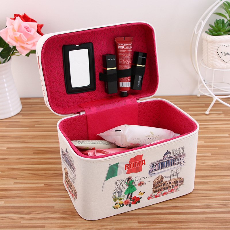 Durable Travel Makeup Hard Case Vanity Box Large Mini Professional Pu Leather Cosmetic Bags & Cases