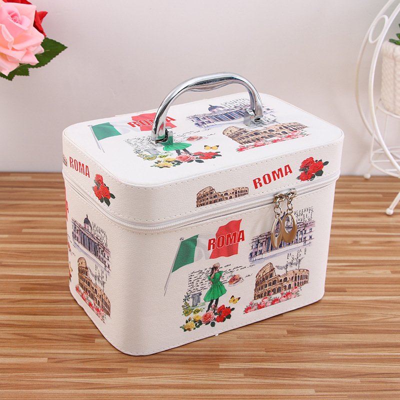 Durable Travel Makeup Hard Case Vanity Box Large Mini Professional Pu Leather Cosmetic Bags & Cases