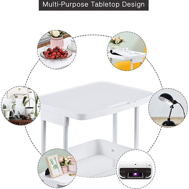 Multi-scene Application 3 Tier Rolling Makeup Organizers Storage Cart Salon Carts Arts Crafts Trolley With Tabletop