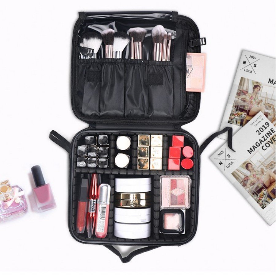 Stock Waterproof Portable Colorful Makeup Train Case Brush Holder Cosmetic Organizer Mini Ladies Travelling Packaging Bag
