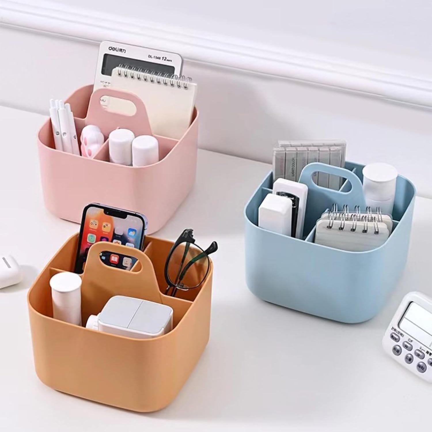 Multipurpose craft Organizer Stackable Plastic Caddy with Handle Multifunctional Storage