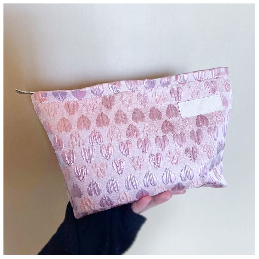 Embroidery Floral Makeup Bag Travel Cosmetic Organizer Bag White Cosmetic Bag