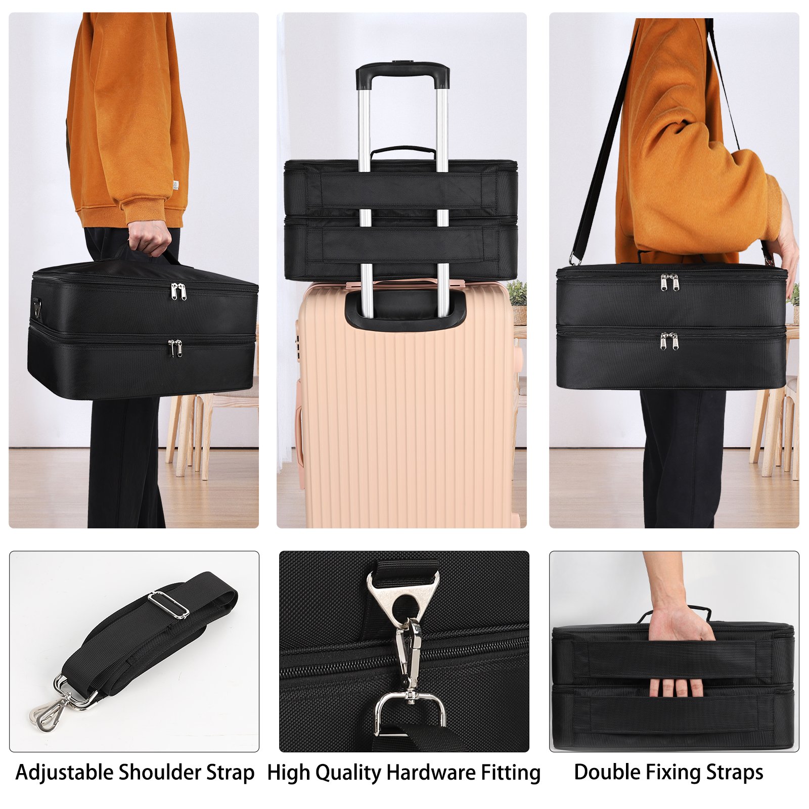 Relavel Travel Case Organizer for Technician Hairstylist Extra Large Makeup Professional Makeup Artist Traveling Bag