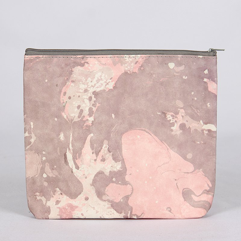 Customized Logo Print Washable Kraft Paper Cosmetic Makeup Bag with Zipper OEM Silkscreen for Candy and Makeup Cases