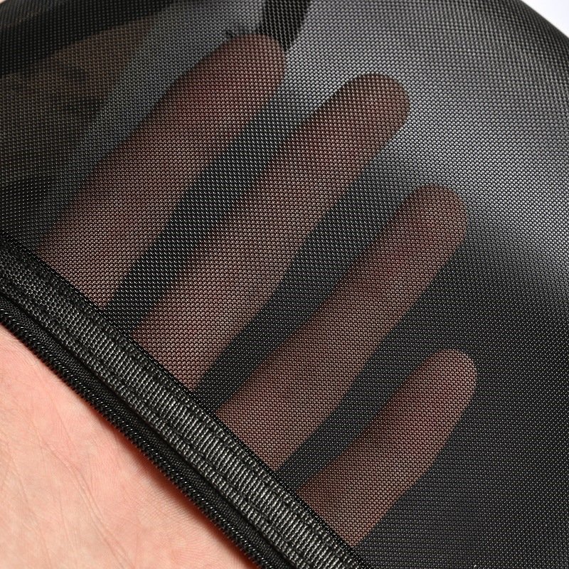 Custom Logo Black Nylon Make Up Toiletry Pouch Transparent Mesh Travel Beauty Organizer Cosmetric Bags Makeup Cosmetic Bags
