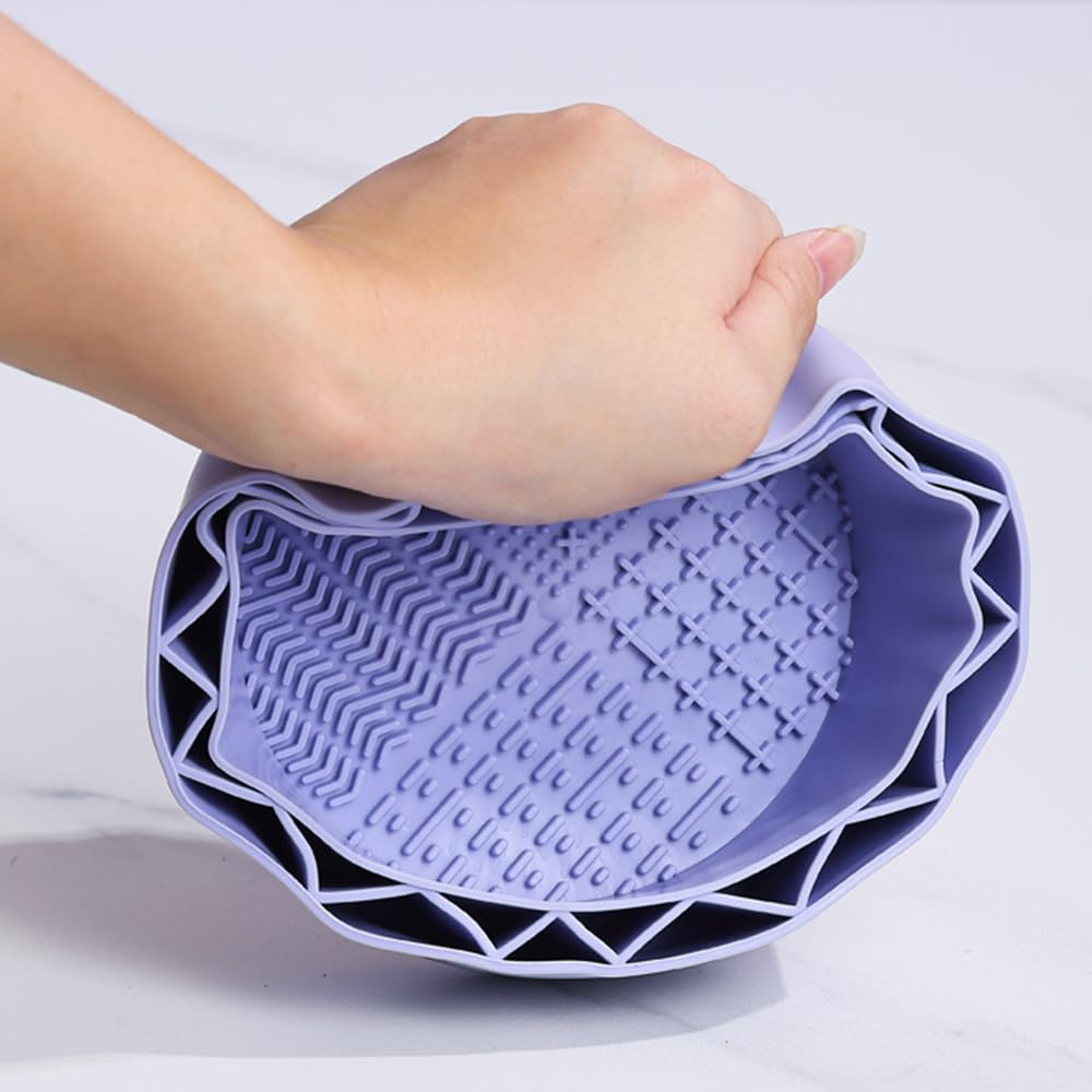Hot Sale Silicone Brushes Cleaning Storage Bowl Multifunction Portable Cleaning Tool 3 in -1 Makeup Organizer