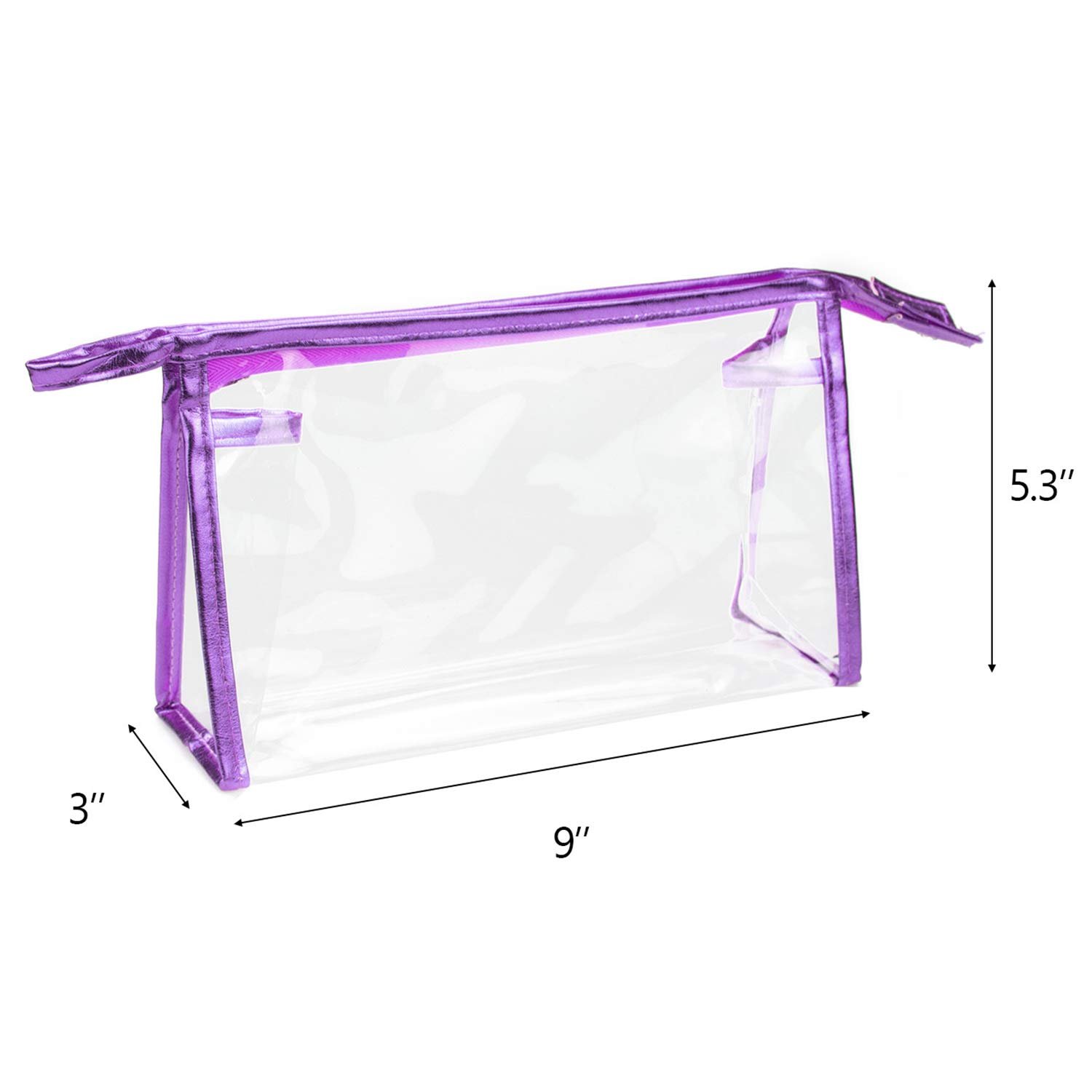 Custom Transparent Waterproof Cosmetic Bag PVC Clear Vinyl Zippered Makeup Pouch Vacation Bathroom and Organizing Bag Travel Set