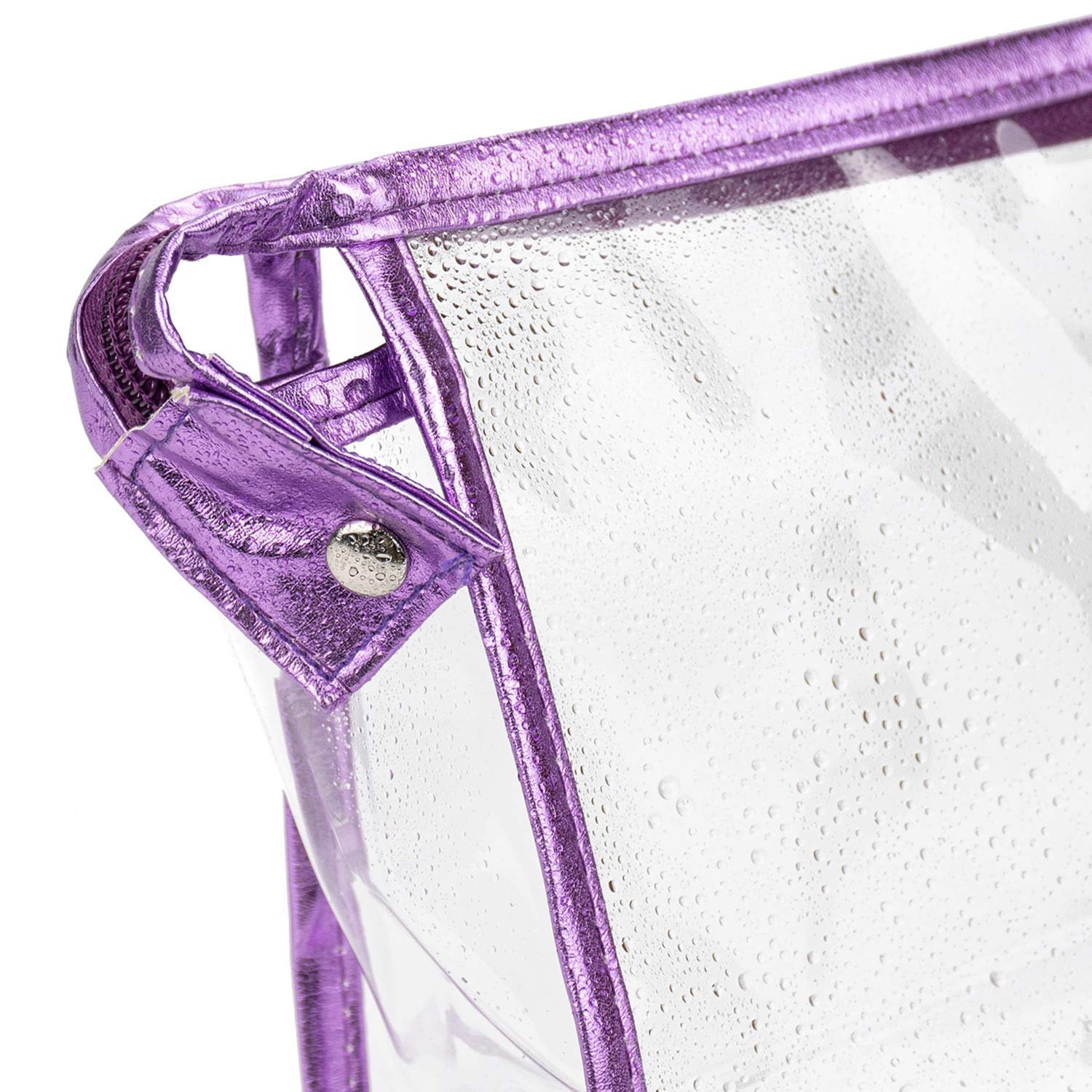 Custom Transparent Waterproof Cosmetic Bag PVC Clear Vinyl Zippered Makeup Pouch Vacation Bathroom and Organizing Bag Travel Set