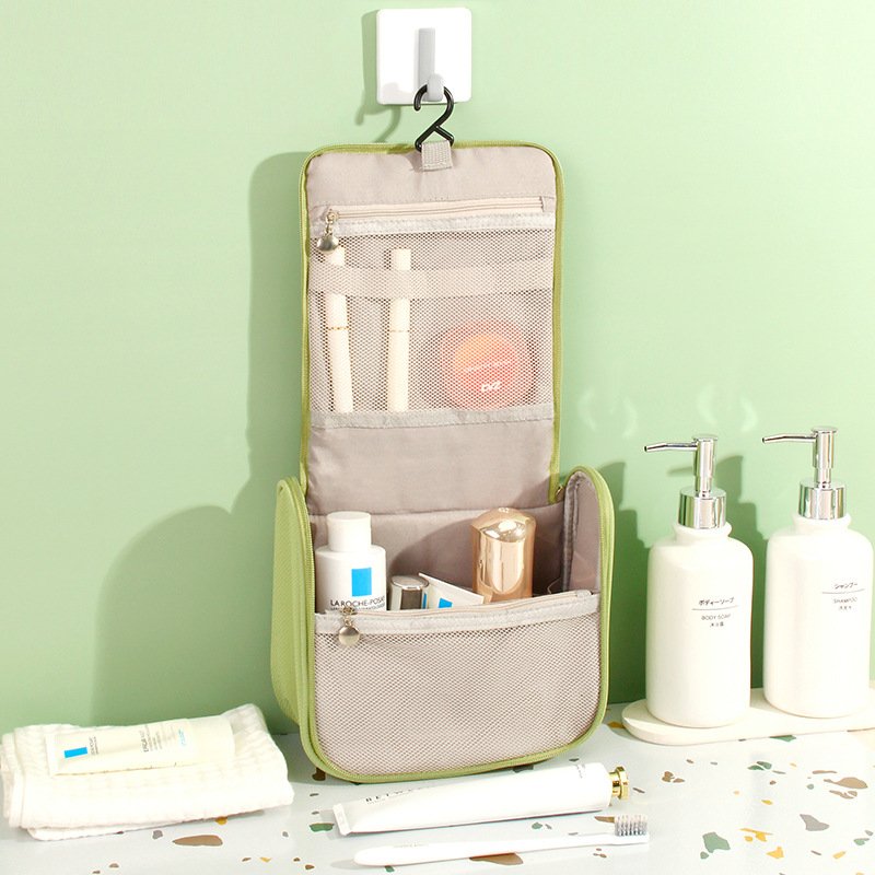 2024 Soft water-resistant cosmetic bags for lady's travel wash toiletry bag with handing hook
