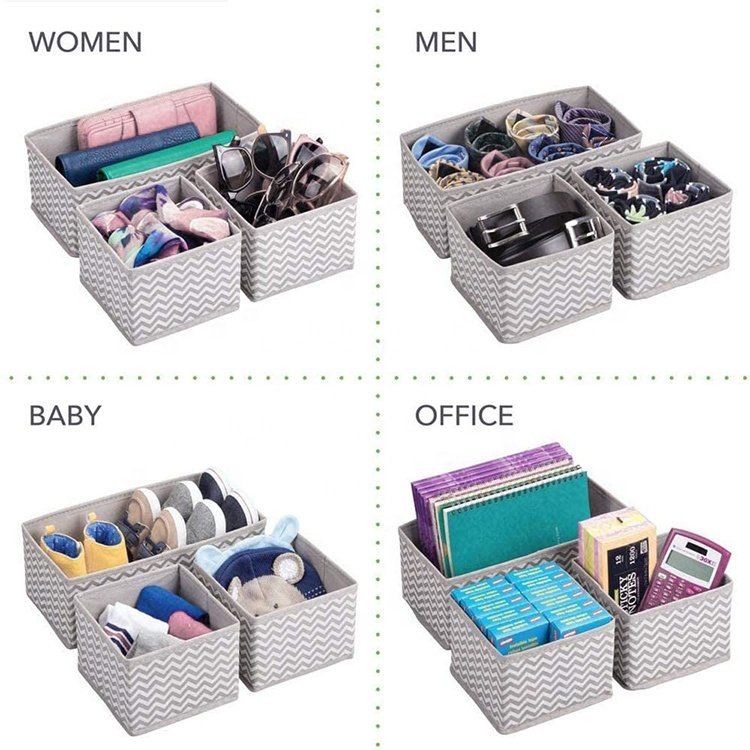 Fabric Foldable Sock Underwear Organizer Dividers Cabinet Closet Organizers And Storage Boxes For Storing Socks, Underwear, Ties