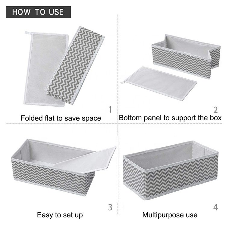 Fabric Foldable Sock Underwear Organizer Dividers Cabinet Closet Organizers And Storage Boxes For Storing Socks, Underwear, Ties