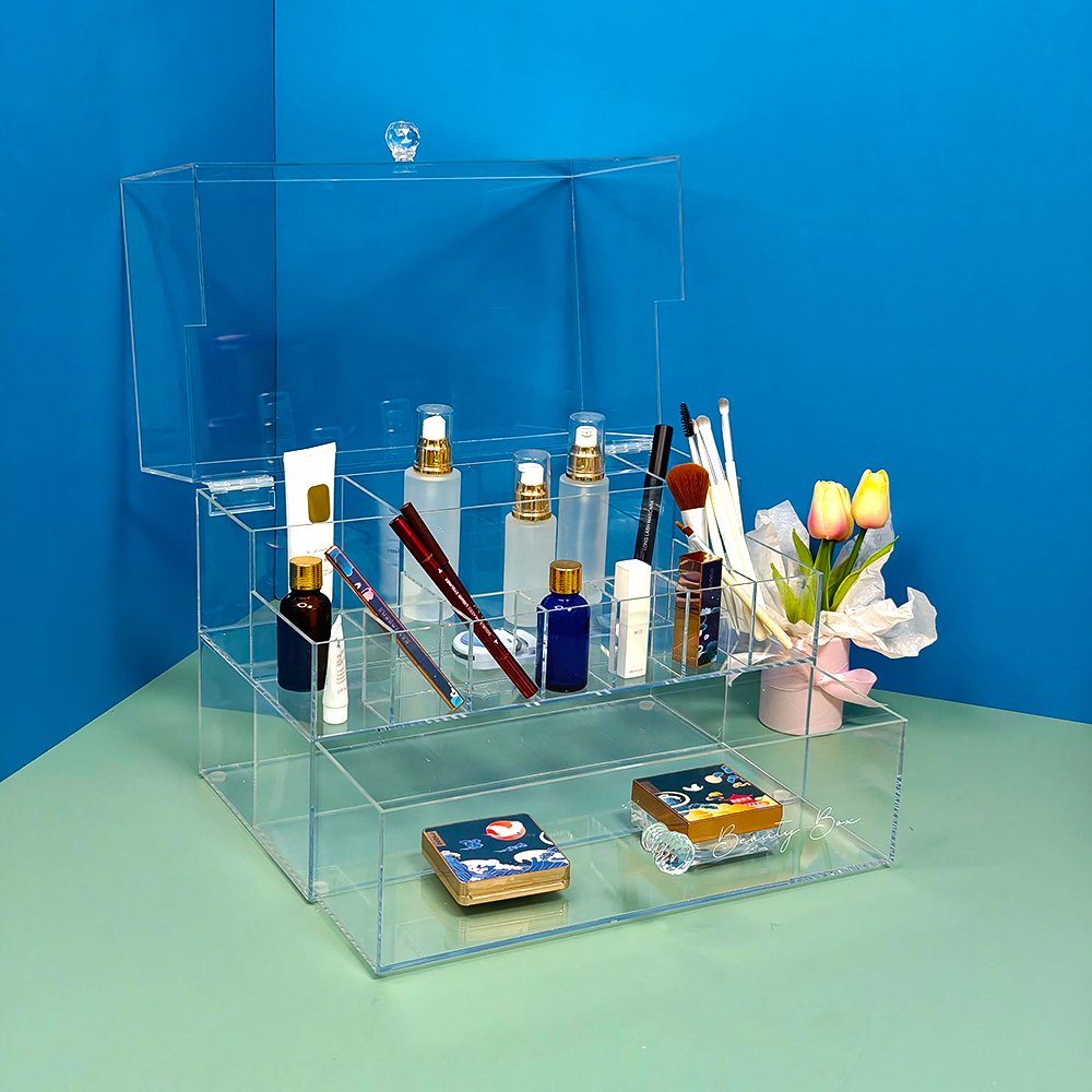 Acrylic Cosmetic Organizer Box Wholesale Price Acrylic Makeup Organizer With Drawer