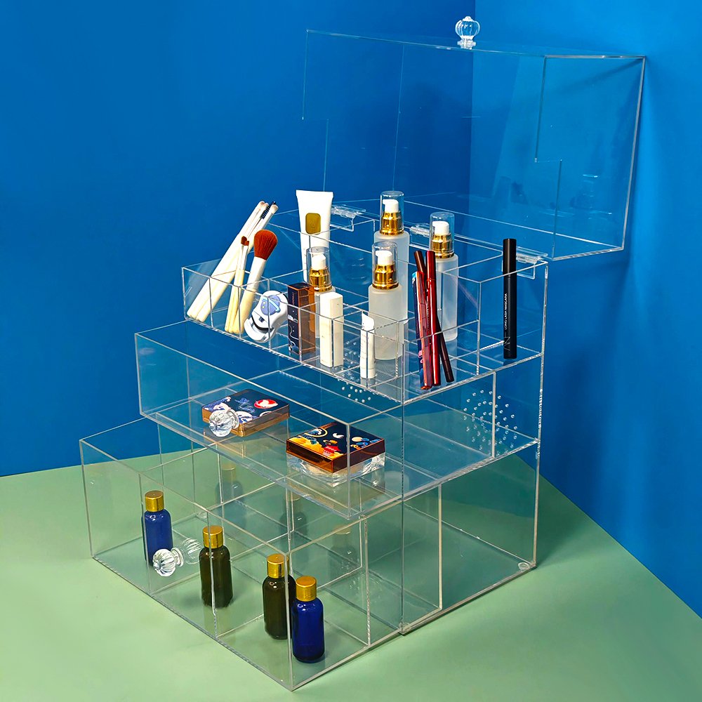 Acrylic Cosmetic Organizer Box Wholesale Price Acrylic Makeup Organizer With Drawer