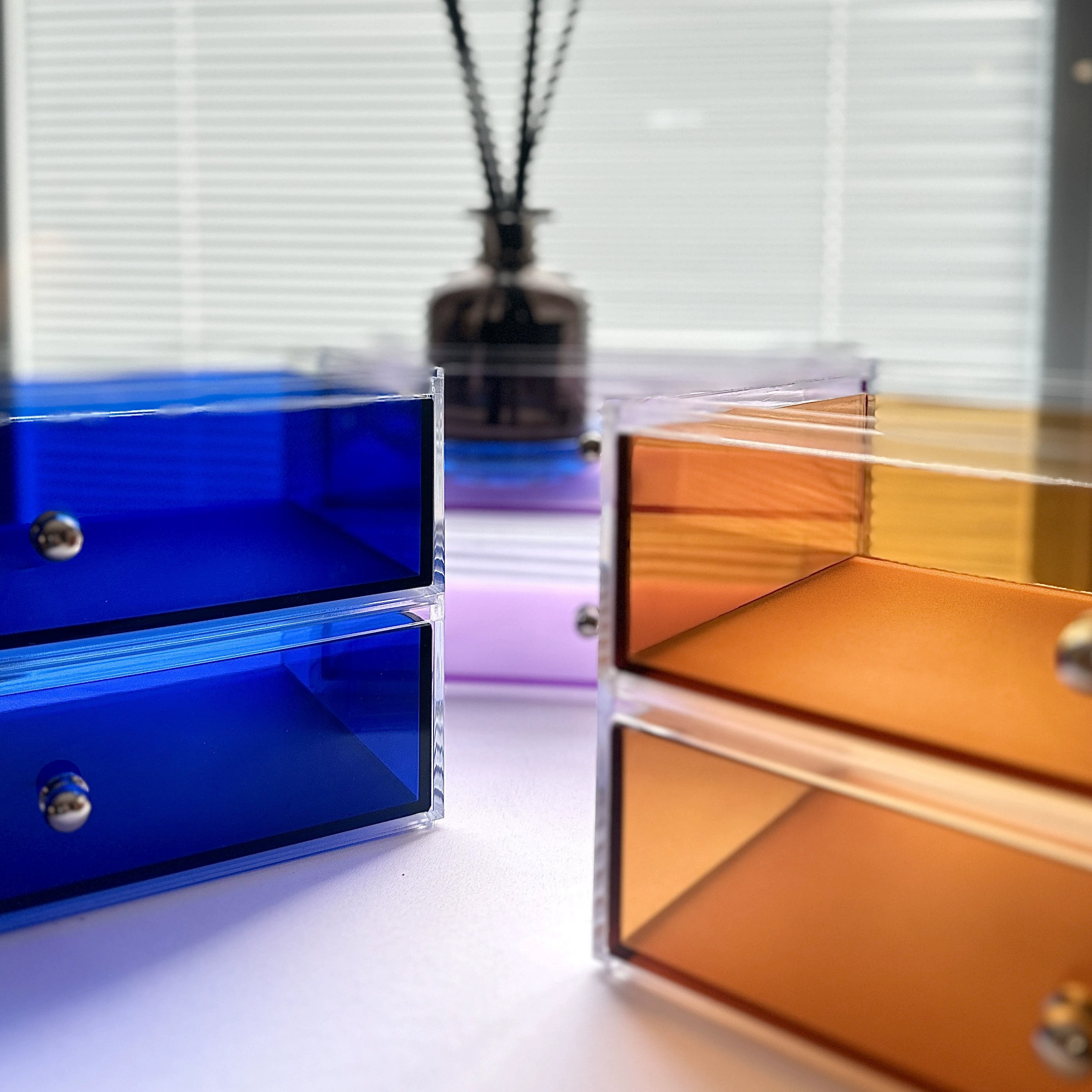 Acrylic Desktop Dressing Table Drawer Organization Box Matt Finish Dustproof Stationery Cosmetics Skincare Model Storage