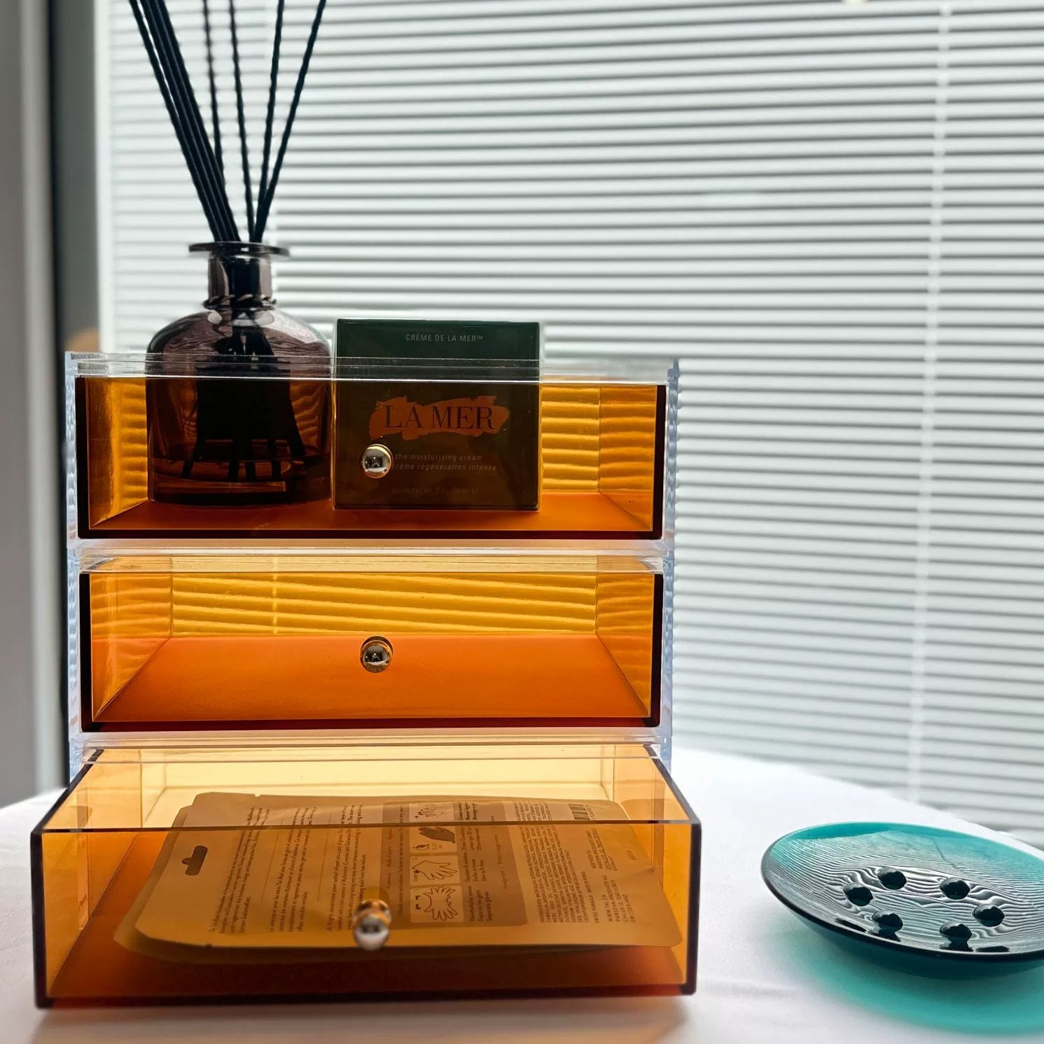 Acrylic Desktop Dressing Table Drawer Organization Box Matt Finish Dustproof Stationery Cosmetics Skincare Model Storage
