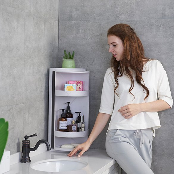 360 rotating makeup organizer wall mounted corner cosmetic organizer