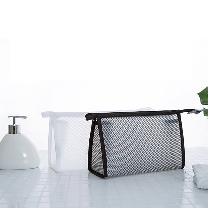 Factory Wholesale Custom Transparent PVC Mesh Makeup Bag Portable Travel Storage for Cosmetics Waterproof Makeup Case
