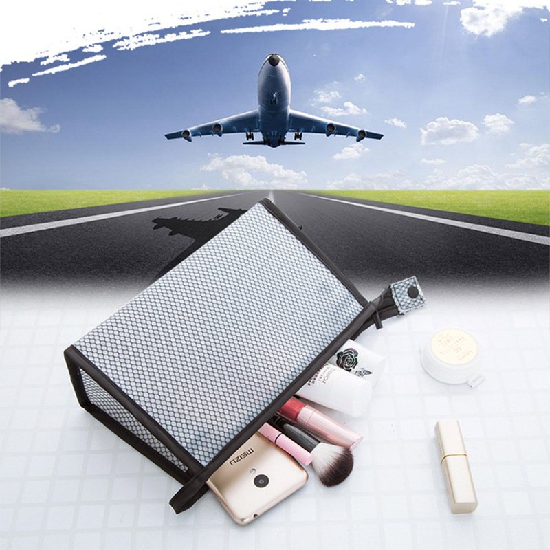 Factory Wholesale Custom Transparent PVC Mesh Makeup Bag Portable Travel Storage for Cosmetics Waterproof Makeup Case