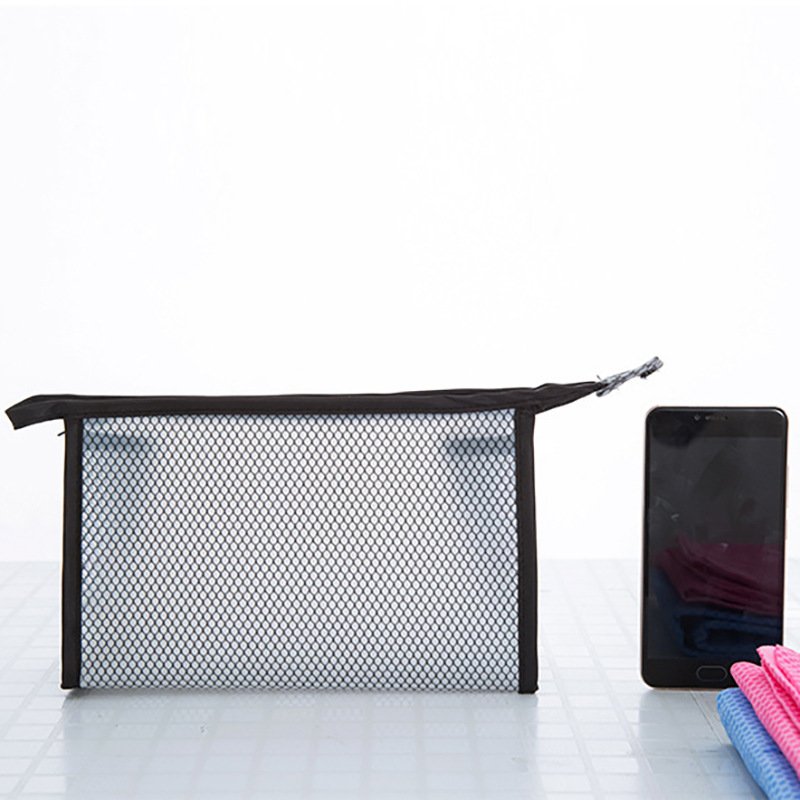 Factory Wholesale Custom Transparent PVC Mesh Makeup Bag Portable Travel Storage for Cosmetics Waterproof Makeup Case