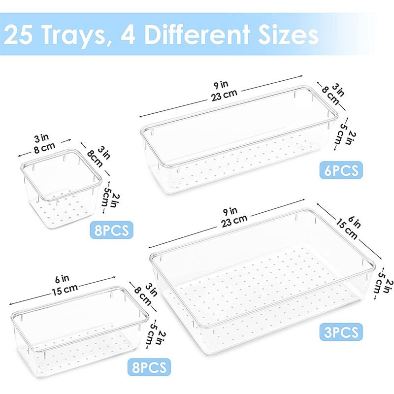 Clear Drawer Organiser Desk Acrylic Organiser Bathroom Makeup for Vanity Desk Office Home Storage Organisation makeup brushes