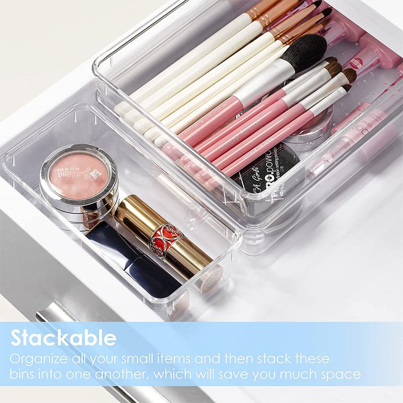 Clear Drawer Organiser Desk Acrylic Organiser Bathroom Makeup for Vanity Desk Office Home Storage Organisation makeup brushes