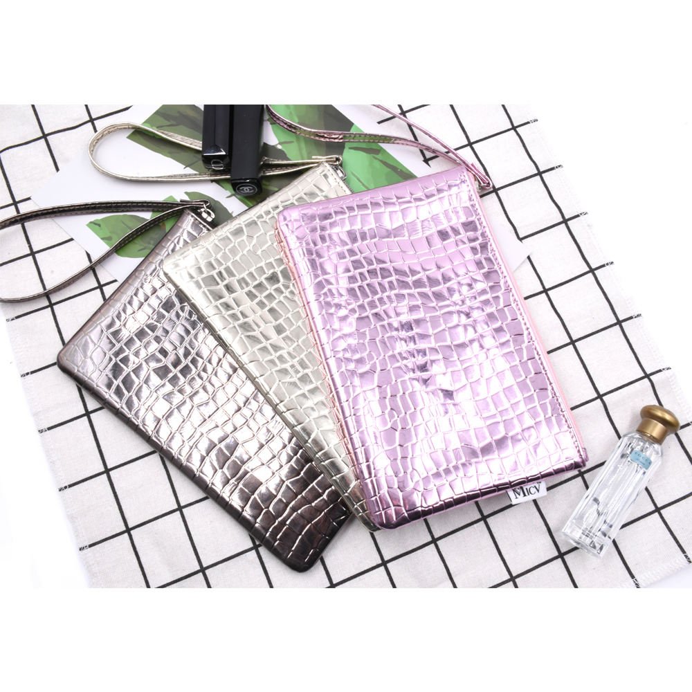 Low moq Wholesale waterproofing Embroidered Wash travel bag Cosmetic Bag PU Leather pouch