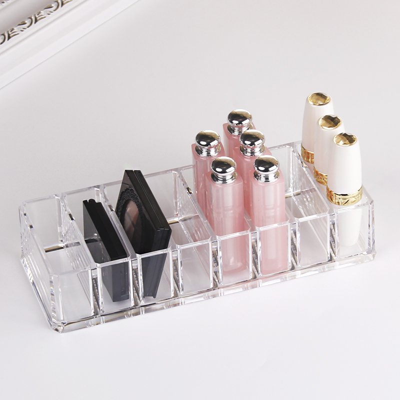 Acrylic Makeup Compact Powder Holder Eye Shadow Lipstick Organizer 8 Slots Makeup Display Storage Case