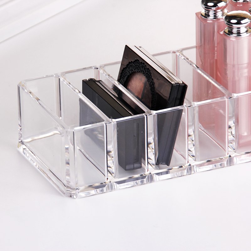 Acrylic Makeup Compact Powder Holder Eye Shadow Lipstick Organizer 8 Slots Makeup Display Storage Case