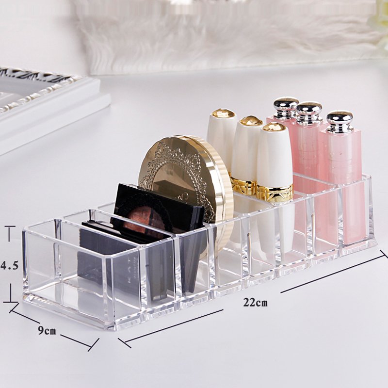 Acrylic Makeup Compact Powder Holder Eye Shadow Lipstick Organizer 8 Slots Makeup Display Storage Case