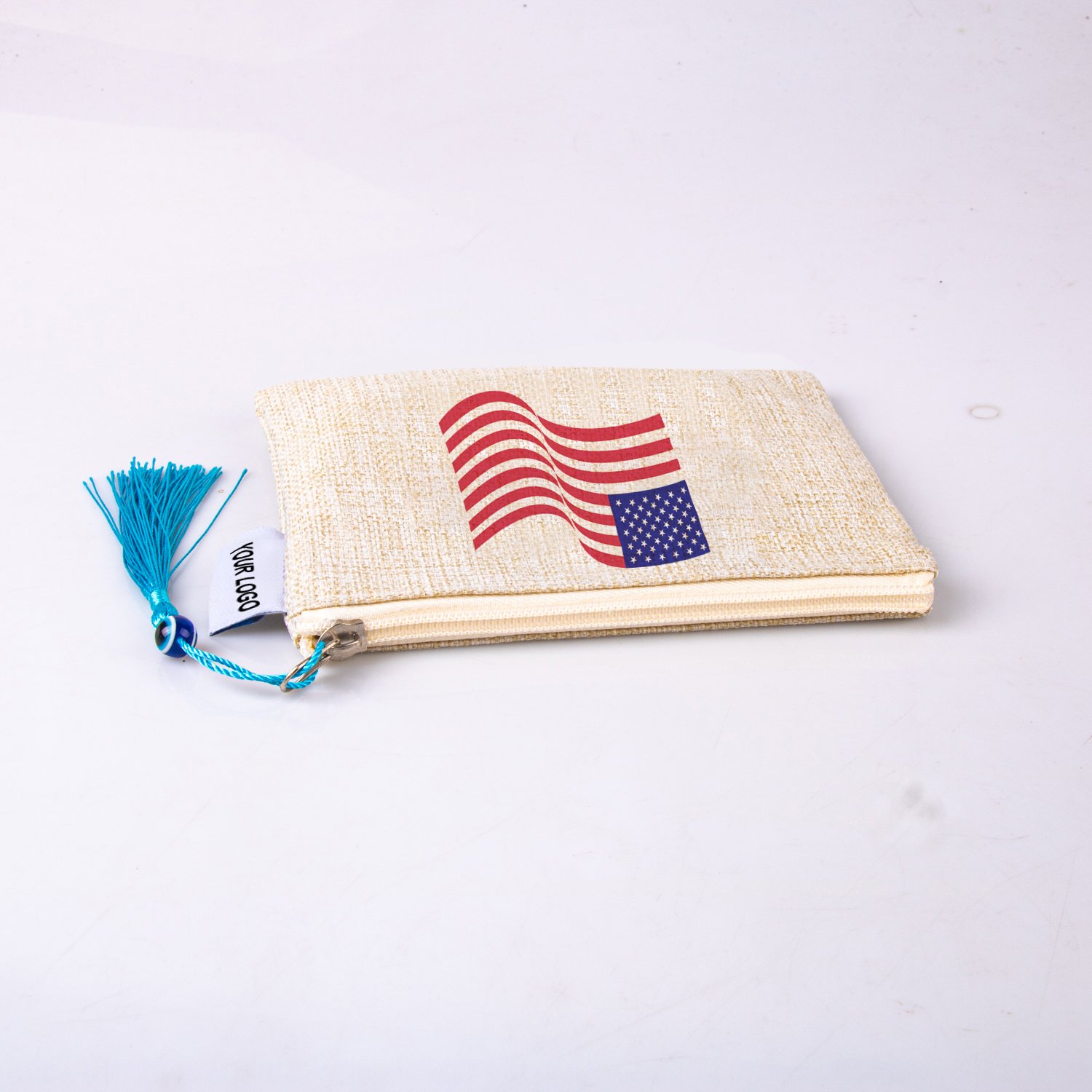 Custom Logo Makeup Bag Waterproof Cotton and Linen Zipper Wash Bag Cosmetic Jewelry Storage Travel Toiletries Bags